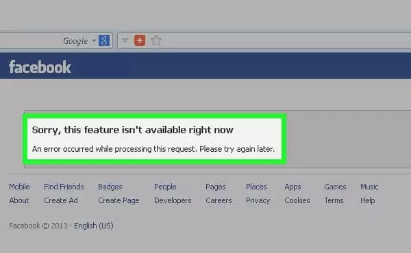 Working Solutions to “sorry this feature is not available right now” Facebook Error